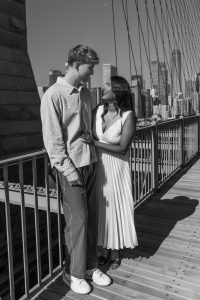 Couples embracing in a classic engagement photoshoot