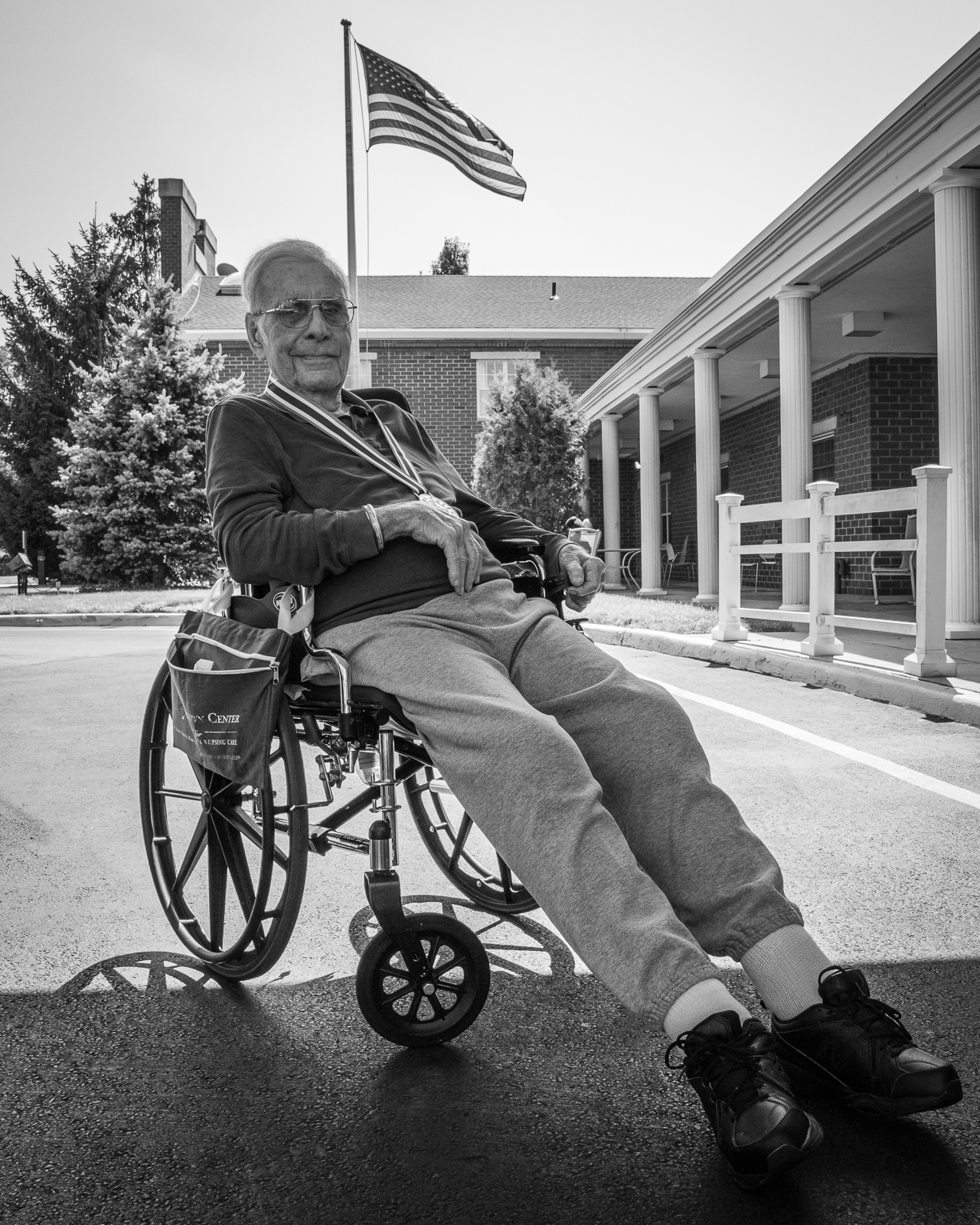 Gericare geriatric veteran portrait photo of man in wheelchair