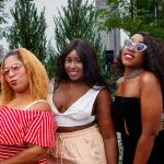 beautiful women at rooftop party NYC photography