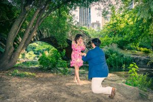 Surprise engagement photoshoot in Central Park, New York City romance photos.