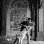 Surprise Engagement in Central Park, documentary style photoshoot for couples posing near Bethesda terrace